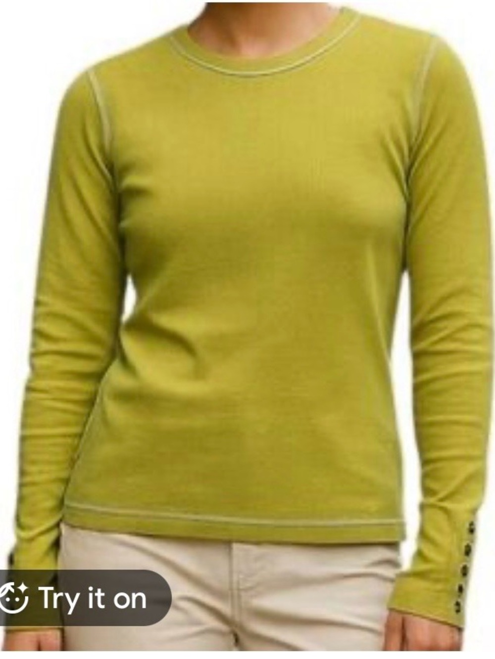 Sundance Slim Thermal Crewneck Top — Chartreuse Green